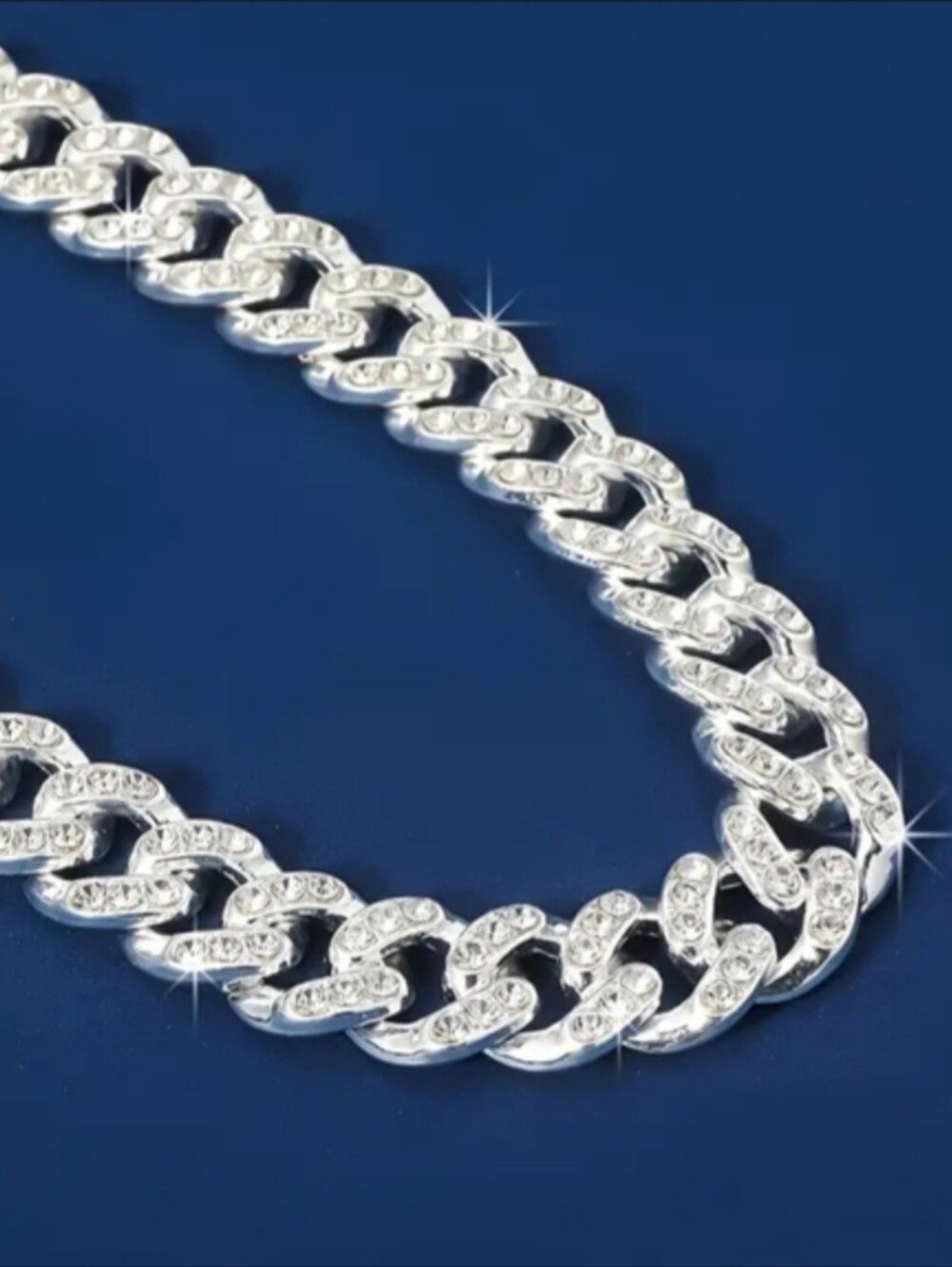 925 Sterling Silver Cuban Link Chain Womens Necklace - Picture 3 of 4